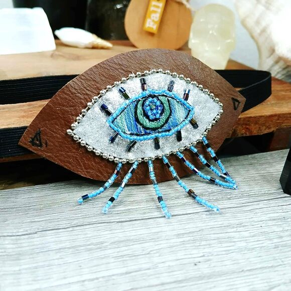 Embroidery Evil Eye, Eye Patch, Adjustable Vision Ocular Costume Accessory - Picture 2 of 6
